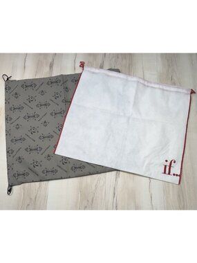 Lot 2 Authentic ISABELLA FIORE Cloth Drawstring DUSTBAGS Storage 20"x18" EUC